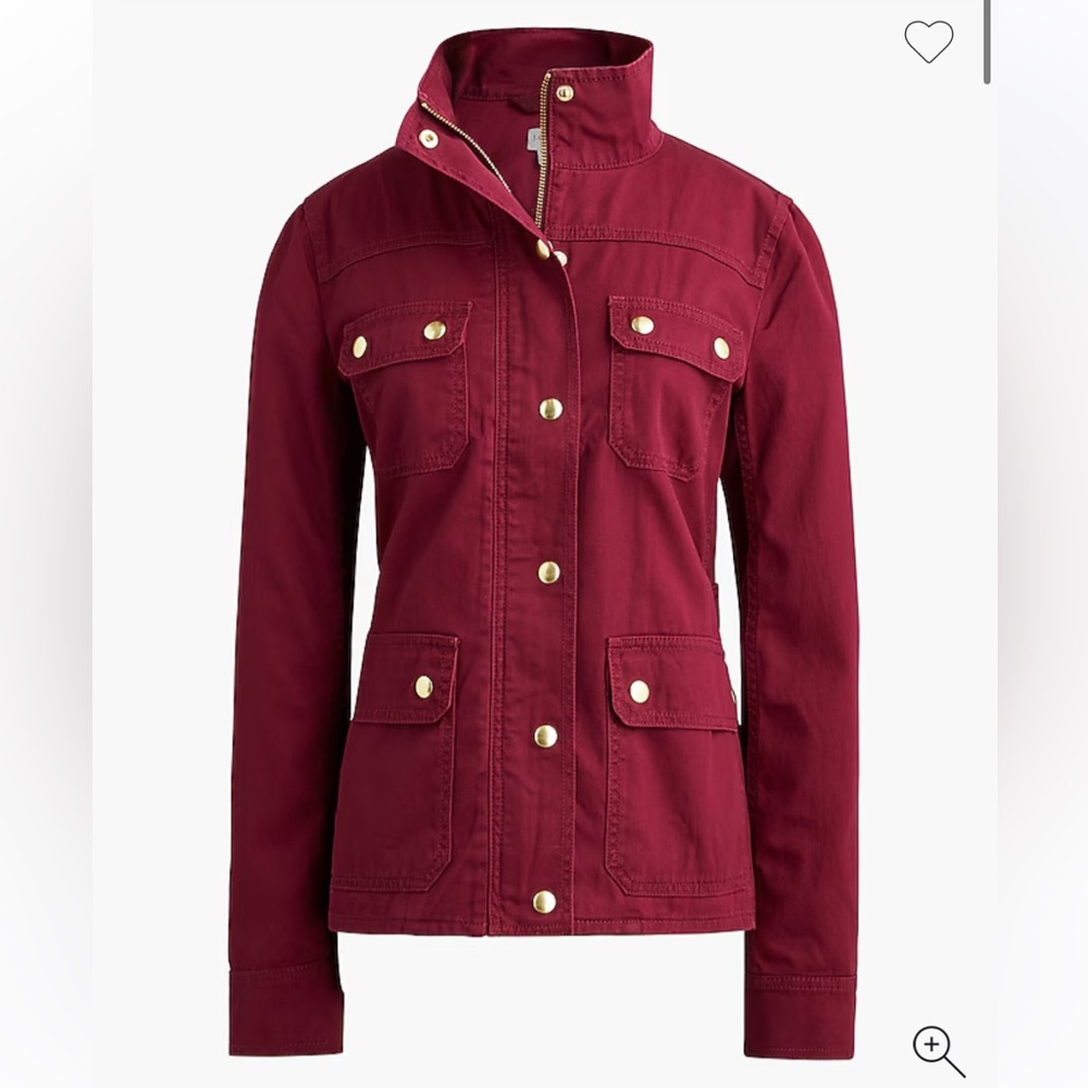 J Crew Factory maroon twill field jacket - perfect classic winter layer!